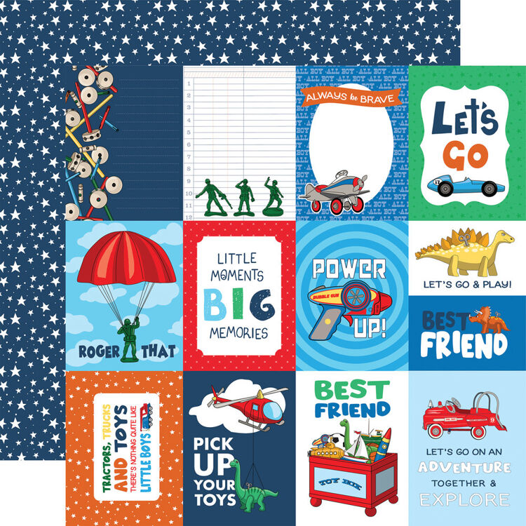 Carta Bella Doppelseitiges Scrapbooking Papier – 6x6 Zoll, 24 Blöcke, Little Boy Design